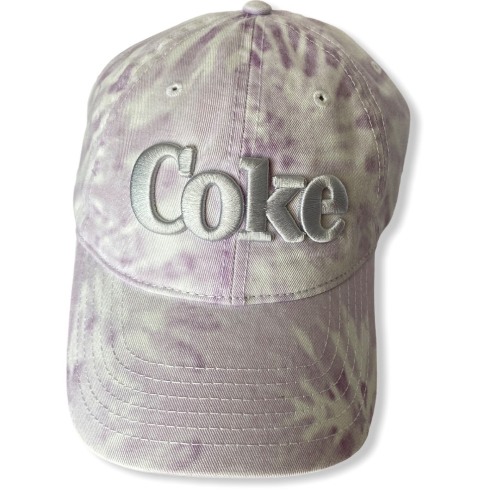 Coca Cola Tie Dye Lilac Baseball Cap Hat Logo NWT